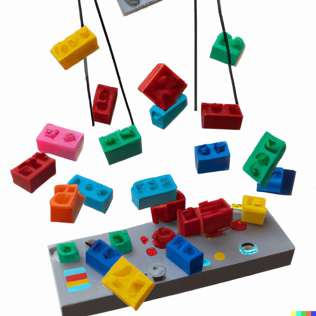 the discovery of gravity, made from LEGO bricks